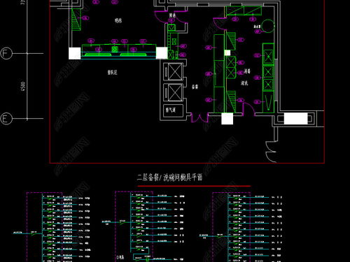 CAD餐厅厨房电气图设计平面图下载